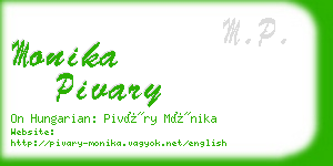 monika pivary business card